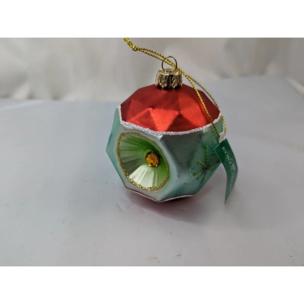 Kurt Adler Glass Ornament Red Blue‎